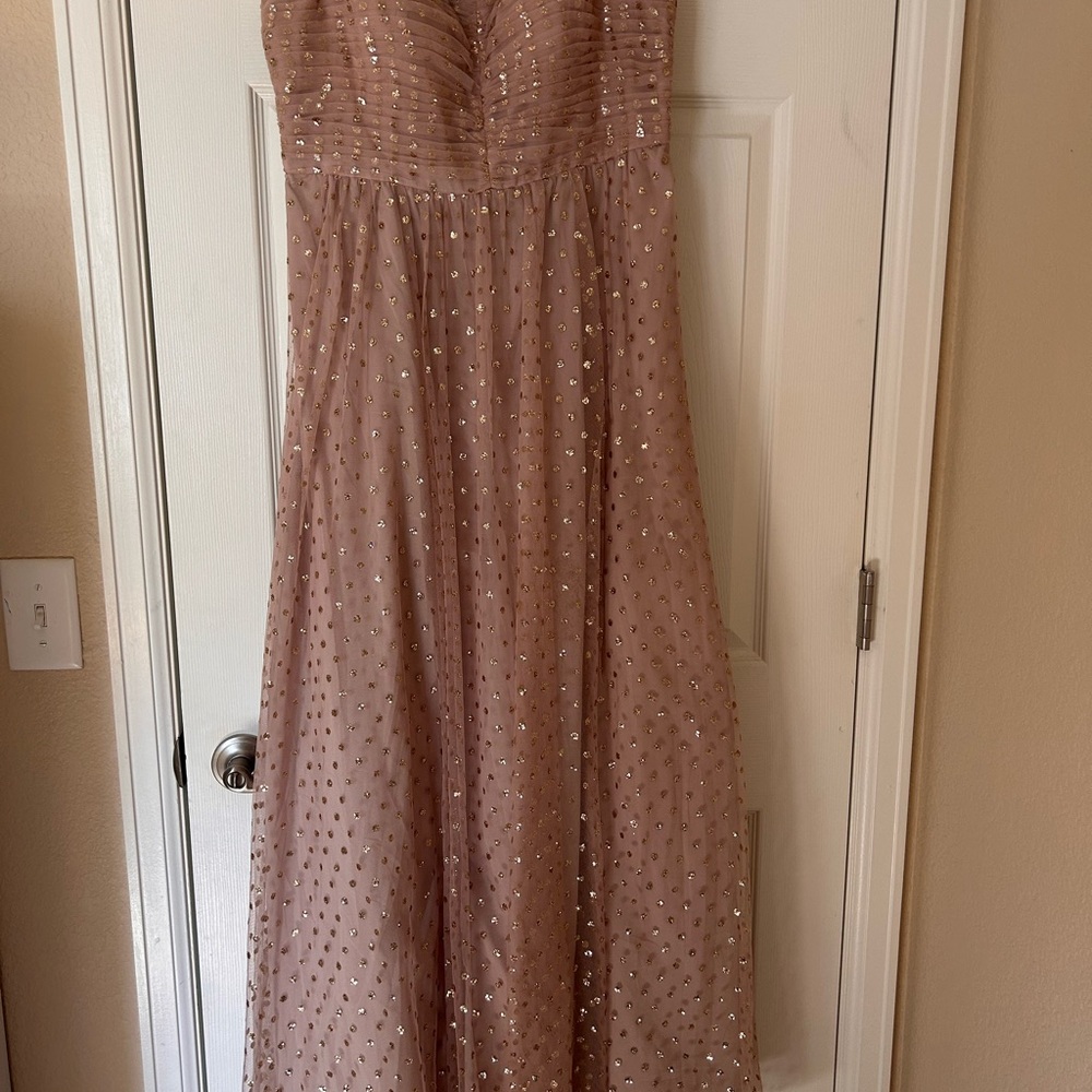 Elegant Evening Gown in Shimmering Tan
